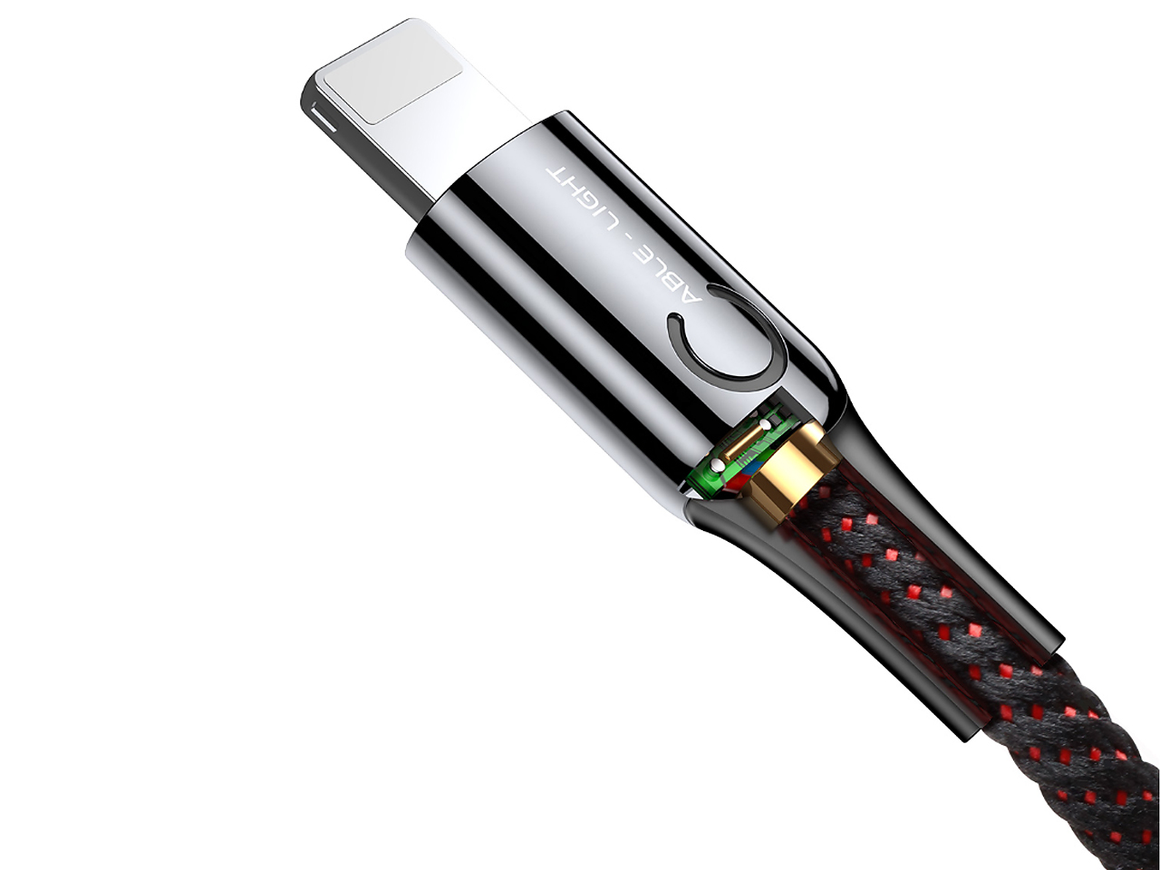 Kabel Lightning BASEUS MFI LED iPhone X 8 7 6 5 SE CZARNY